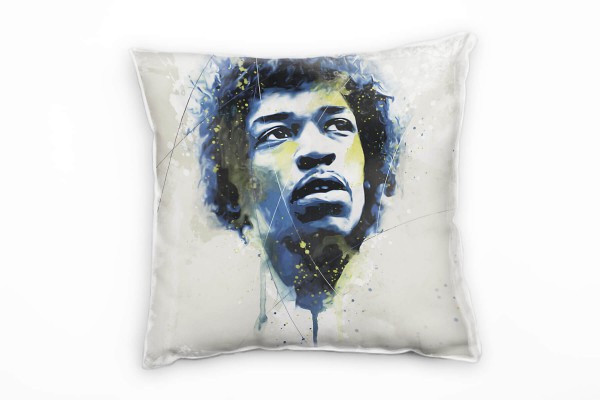 Paul Sinus Art Jimi Hendrix I Deko Kissen Bezug 40x40cm für Couch Sofa Lounge Zierkissen