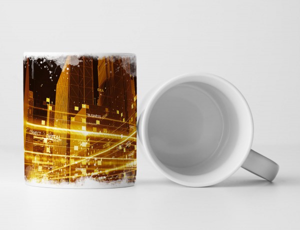 Paul Sinus Art Tasse Geschenk Fotografie – Lichtspuren in der Stadt bei Nacht