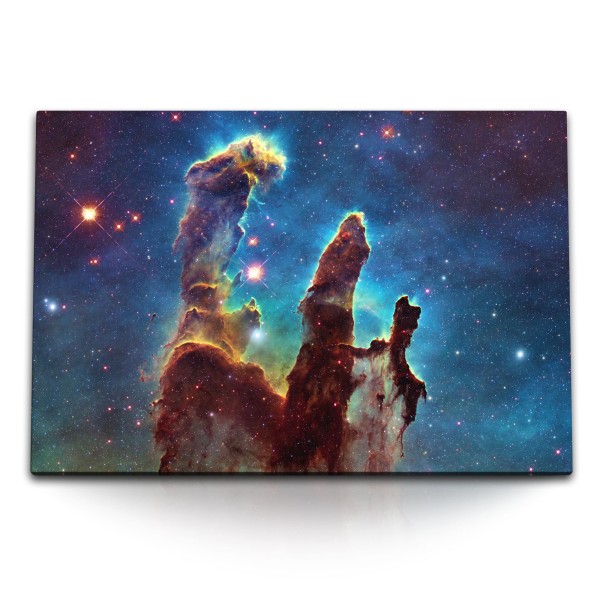 120x80cm Wandbild auf Leinwand Galaxie Universum Sterne Nebula Sterngeburt