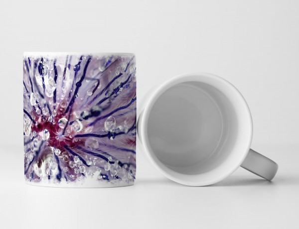 Paul Sinus Art Tasse Geschenk Naturfotografie – Abstrakte violette Blumen mit Tau