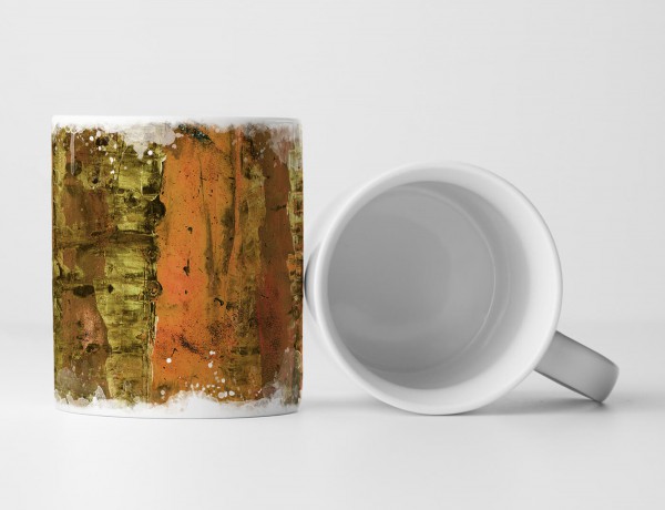 Paul Sinus Art Tasse Geschenk dunkel-goldrute, orange, braun-rote Abstraktion