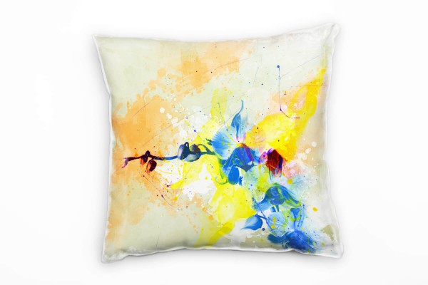 Paul Sinus Art Blume Deko Kissen Bezug 40x40cm für Couch Sofa Lounge Zierkissen