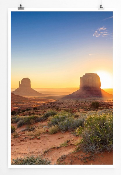 Paul Sinus Art Landschaftsfotografie 60x90cm Poster Monument Valley im Zwielicht USA