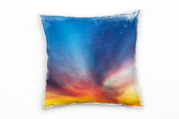 Paul Sinus Art Natur, blau, orange, Himmel, Sonnenuntergang Deko Kissen 40x40cm für Couch Sofa Lounge Zierkissen