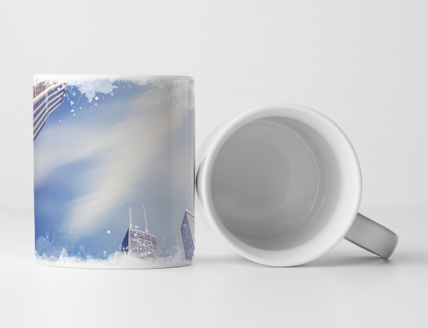 Paul Sinus Art Tasse Geschenk Hochhäuser von Chicago – Fotografie mit verschwommenen Wolken