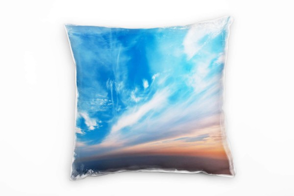 Paul Sinus Art Natur, blau, orange, Himmel, Sonnenuntergang Deko Kissen 40x40cm für Couch Sofa Lounge Zierkissen