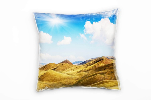 Paul Sinus Art Landschaften, Berge, Wolken, Sonnenstrahlen Deko Kissen 40x40cm für Couch Sofa Lounge Zierkissen