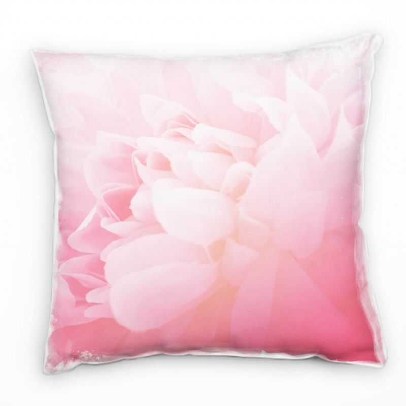 Macro, Blumen, Blütenblätter, rosa Deko Kissen 40x40cm für Couch Sofa Lounge Zierkissen