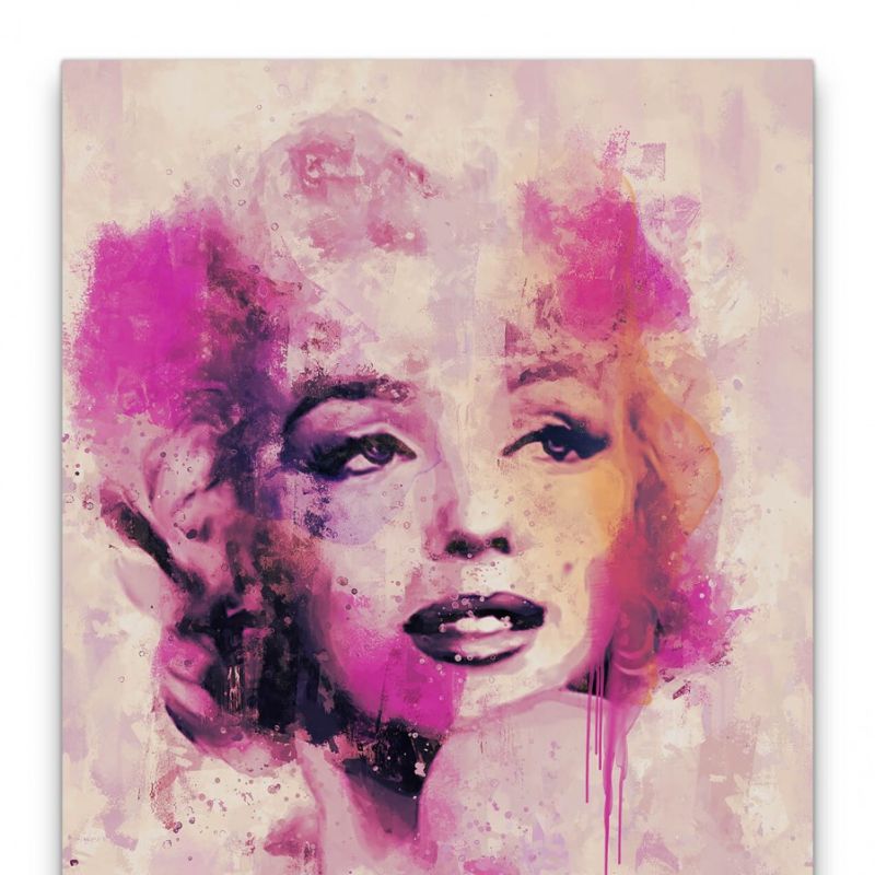 Marilyn Monroe Porträt Abstrakt Kunst Filmikone Kult Star 60x90cm Leinwandbild