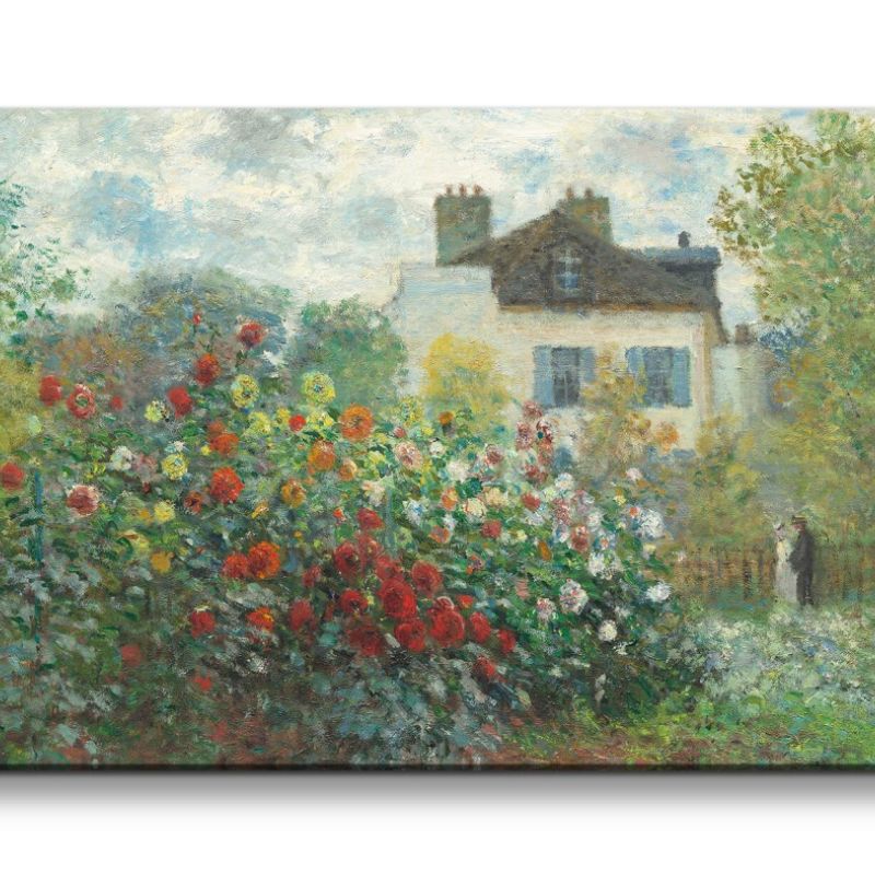 Remaster 120x60cm Claude Monet Impressionismus weltberühmtes Wandbild Garden in Argenteuil Zeitlos