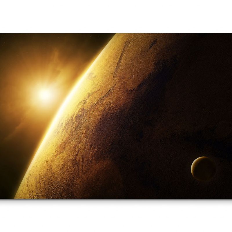 120x80cm Wandbild Planet Mars Weltall Sonnenaufgang