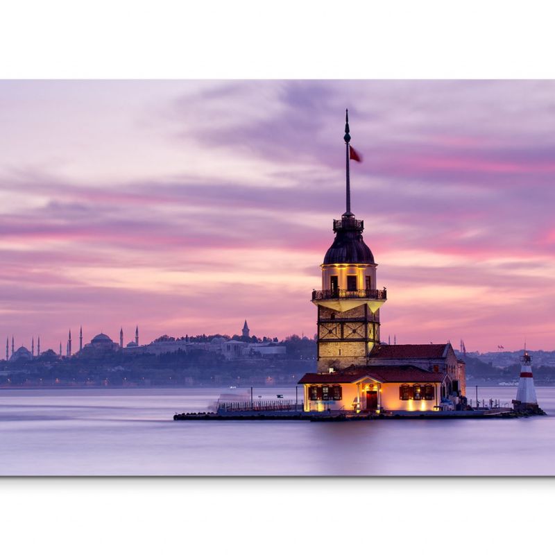 120x80cm Wandbild Istanbul Bosporus Jungfrauenturm