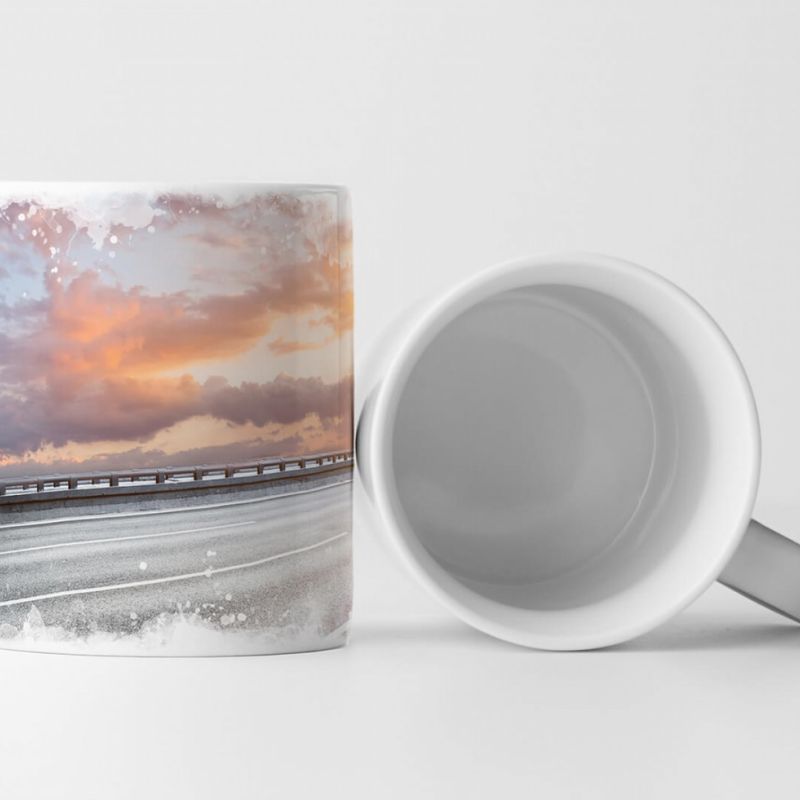 Tasse Geschenk Landschaftsfotografie – Autobahn bei Sonnenschein