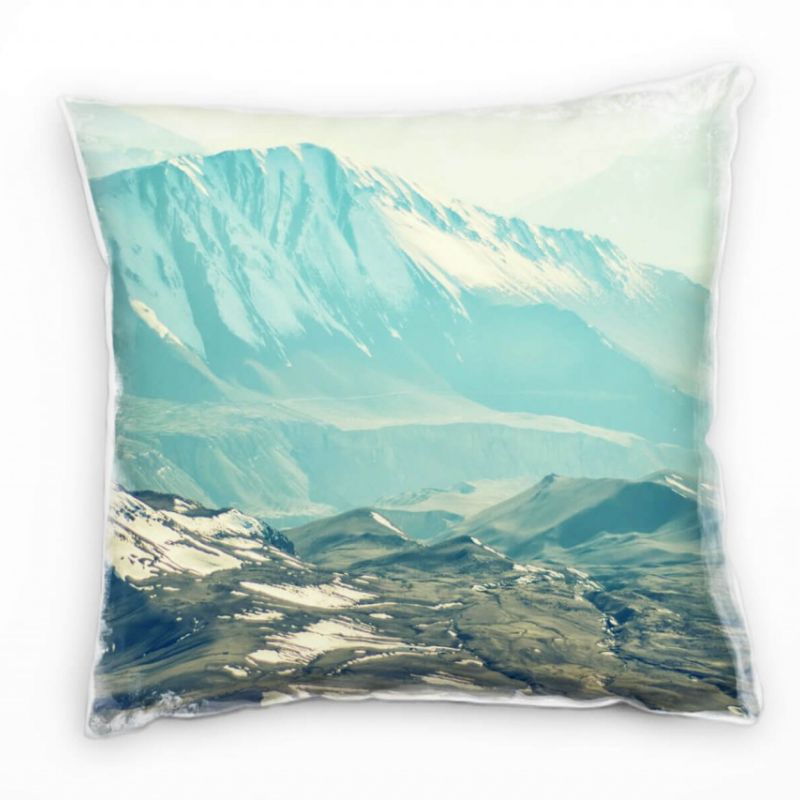 Landschaften, Felsen, Schnee, Berge, Hügel, grau Deko Kissen 40x40cm für Couch Sofa Lounge Zierkisse