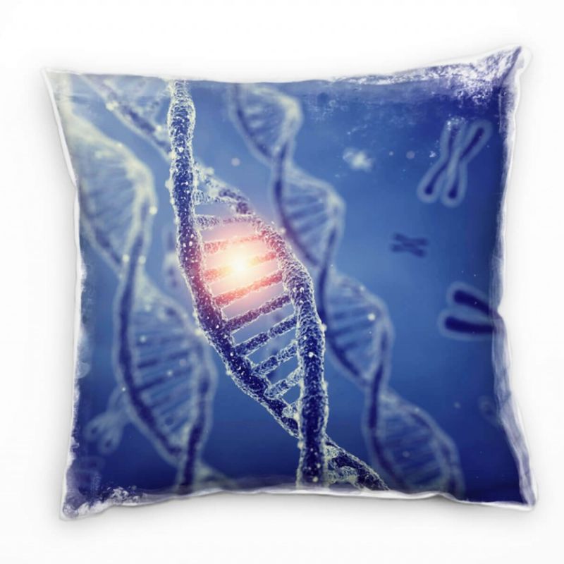 Macro, Abstrakt, DNA, Doppelhelix, blau, orange Deko Kissen 40x40cm für Couch Sofa Lounge Zierkissen