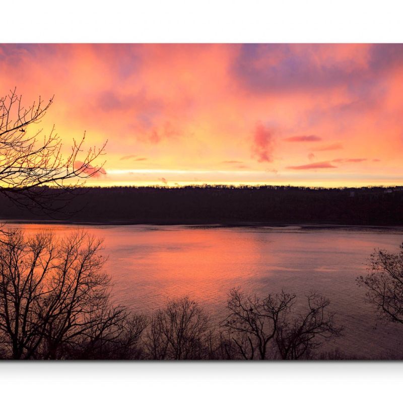 Herbstlicher Sonnenuntergang  – Leinwandbild