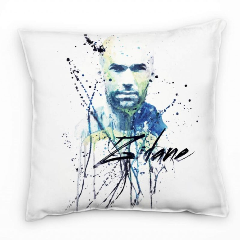 Zinedine Zidane Deko Kissen Bezug 40x40cm für Couch Sofa Lounge Zierkissen