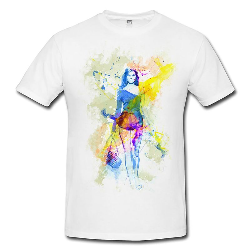 Catwalk I Herren T- Shirt , Stylisch aus Paul Sinus Aquarell Color