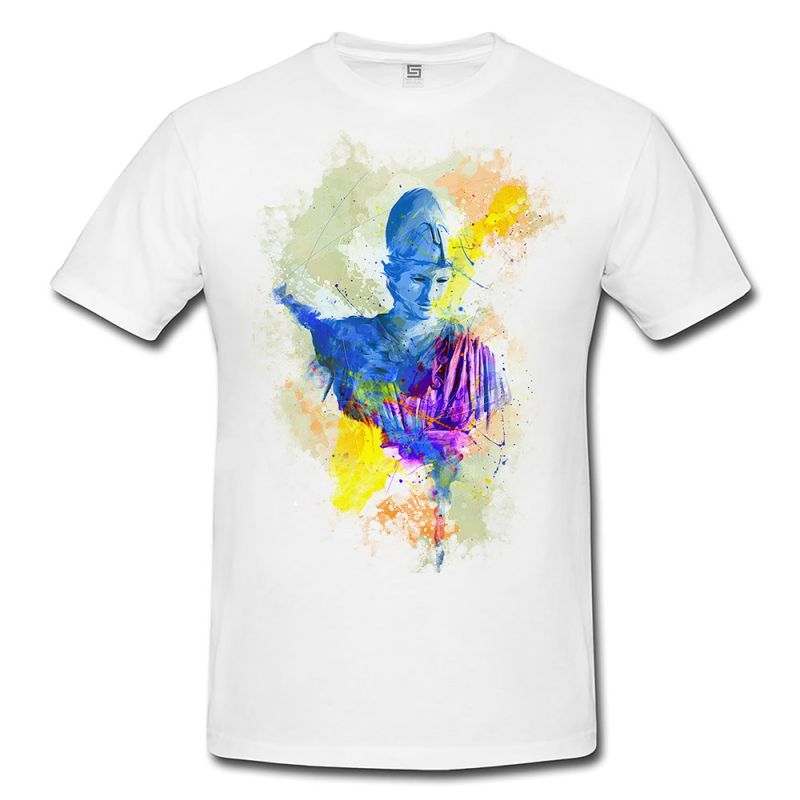 Griechische Statue Herren T- Shirt , Stylisch aus Paul Sinus Aquarell Color