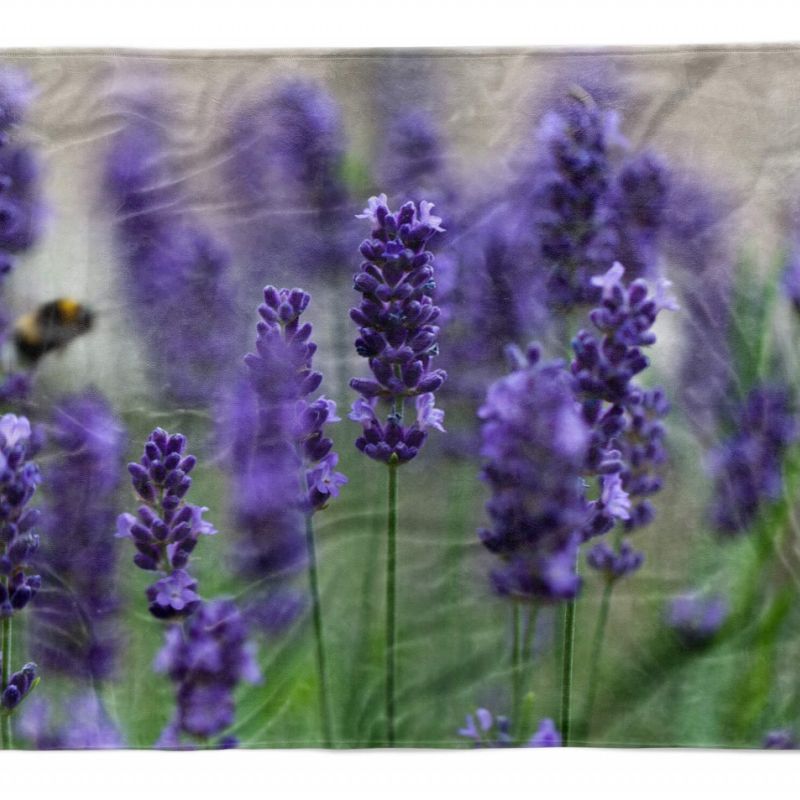 Handtuch Strandhandtuch Saunatuch Kuscheldecke  mit Fotomotiv Lavendel Blumen Sc