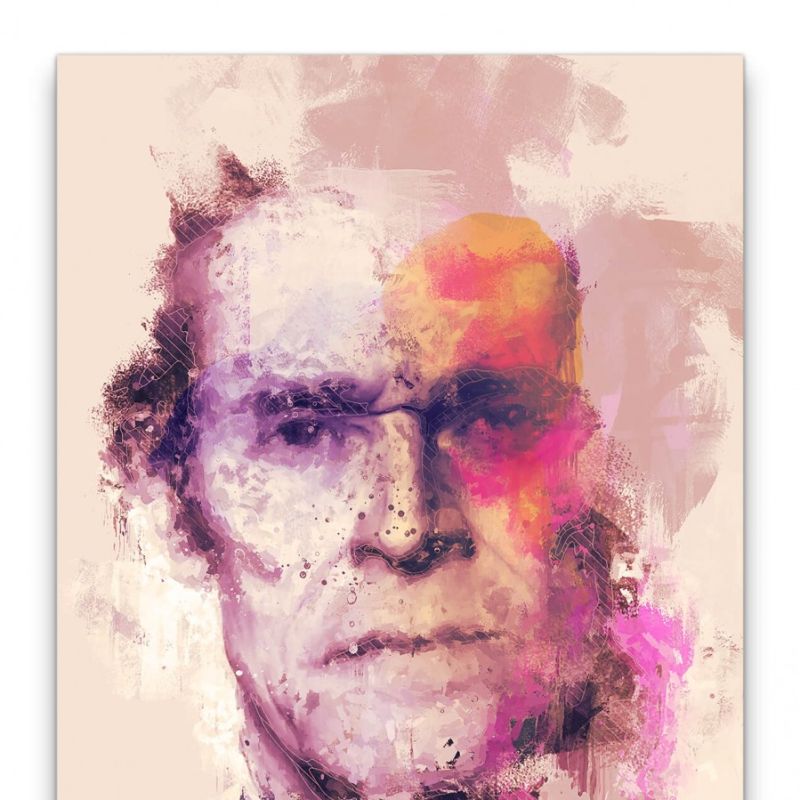 Willem Dafoe Porträt Abstrakt Kunst Schauspieler 60x90cm Leinwandbild