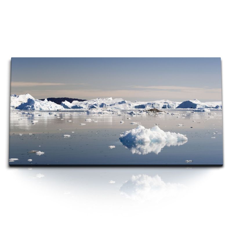 Kunstdruck Bilder 120x60cm Antarktis Eis Eisberge Meer Eisplatten Natur