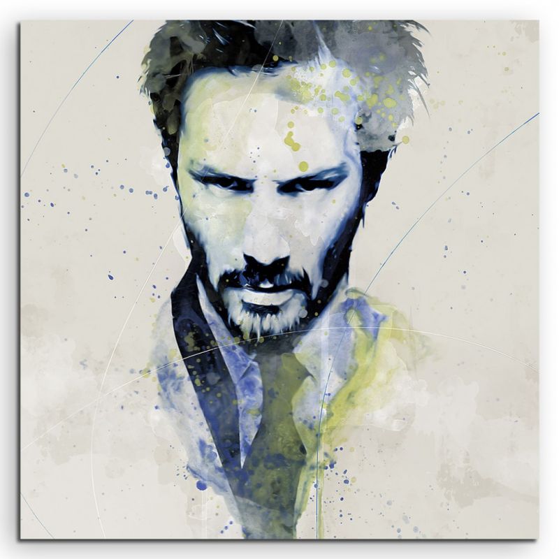 Keanu Reeves III Aqua 60x60cm Wandbild Aquarell Art