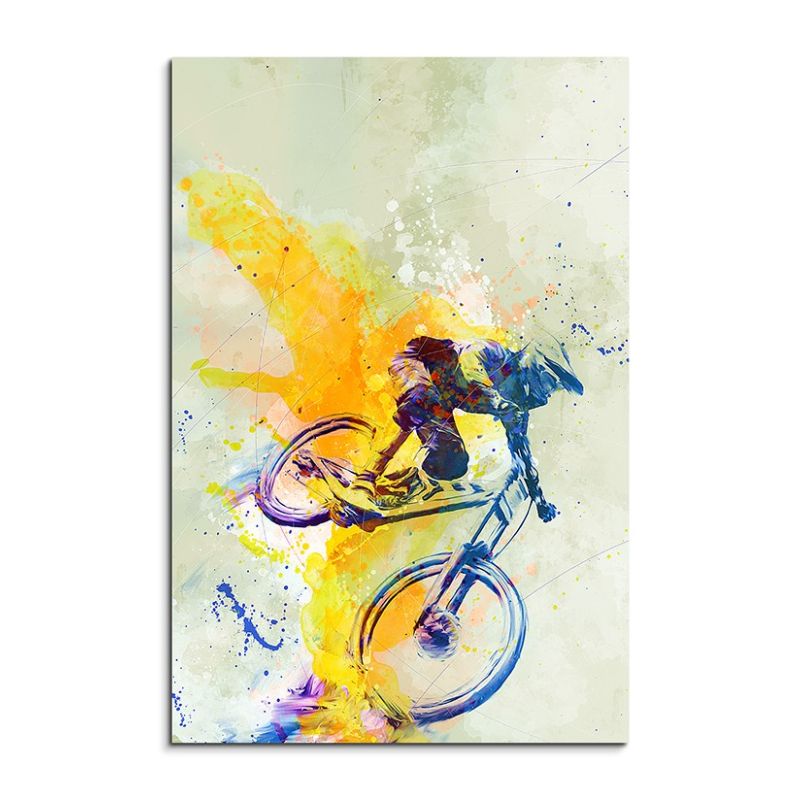 MTB DH 90x60cm Aquarell Art Leinwandbild