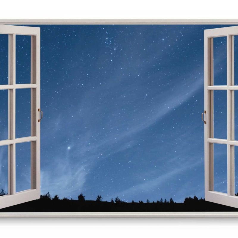 Wandbild 120x80cm Fensterbild Sternenhimmel Astrofotografie Sterne Nachthimmel