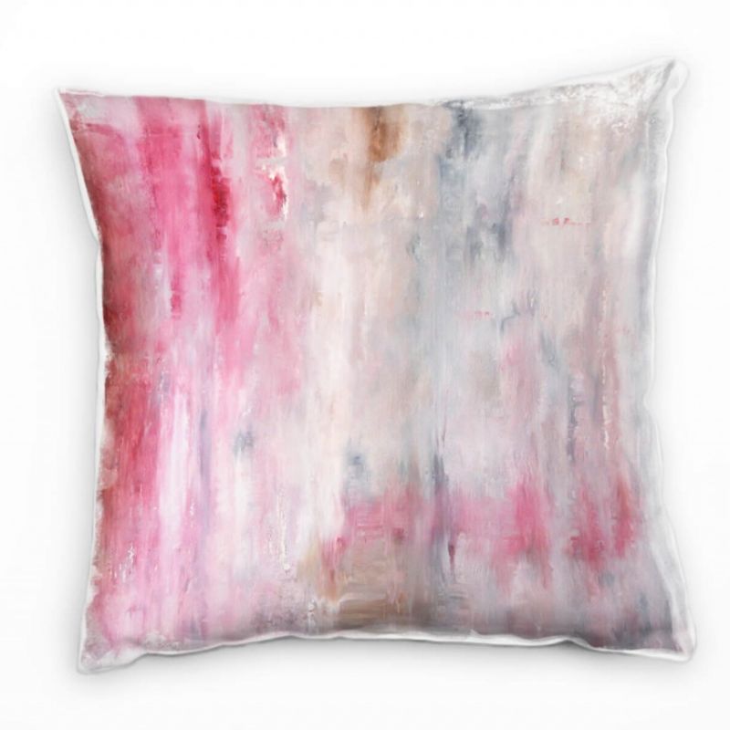 Abstrakt, pink, grau, bunt Deko Kissen 40x40cm für Couch Sofa Lounge Zierkissen