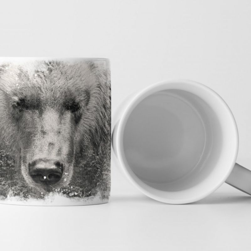 Tasse Geschenk Bär mit Bleistift gezeichnet