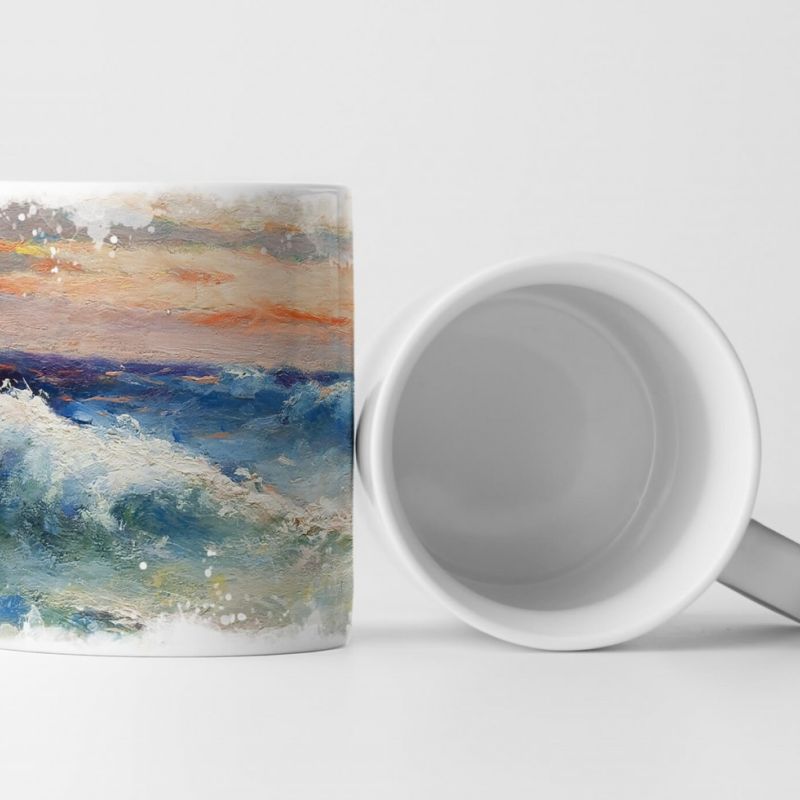 Tasse Geschenk Grafik – Pastellhimmel über wogendem Meer