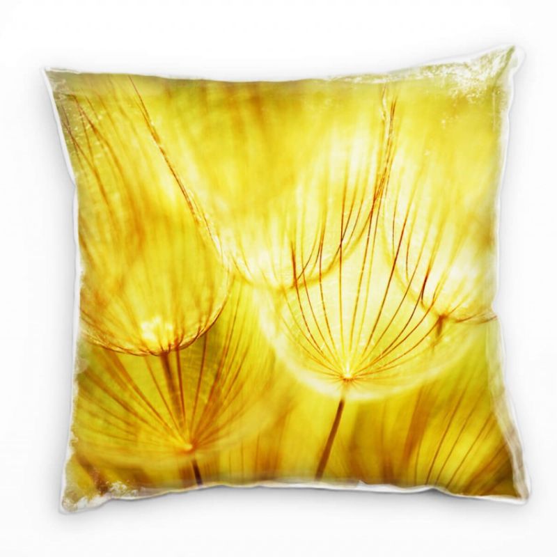 Blumen, Macro, braun, Pusteblume Deko Kissen 40x40cm für Couch Sofa Lounge Zierkissen