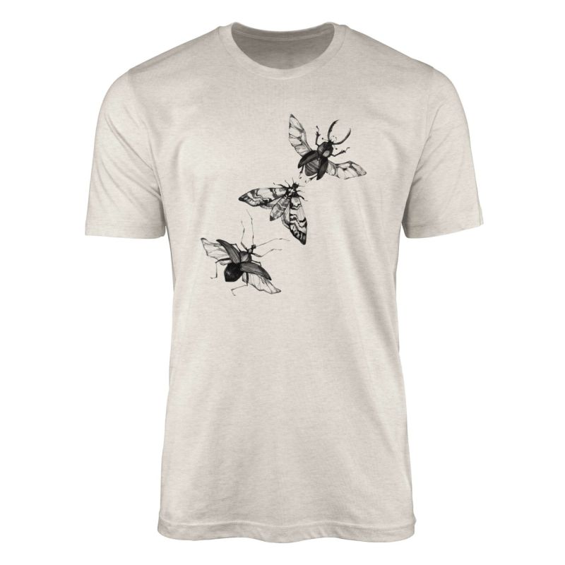 Herren Shirt 100% Bio-Baumwolle T-Shirt  Aquarell Motiv Käfer Insekten Farbe Nachhaltig Organic Ökom