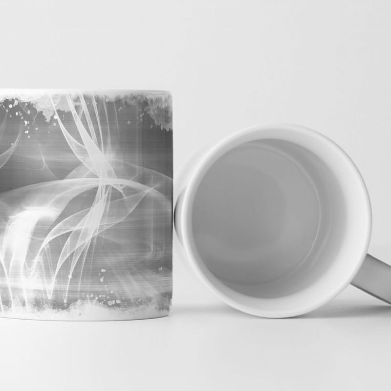 Tasse Geschenk Soft Silbergrau, weiße Streifen