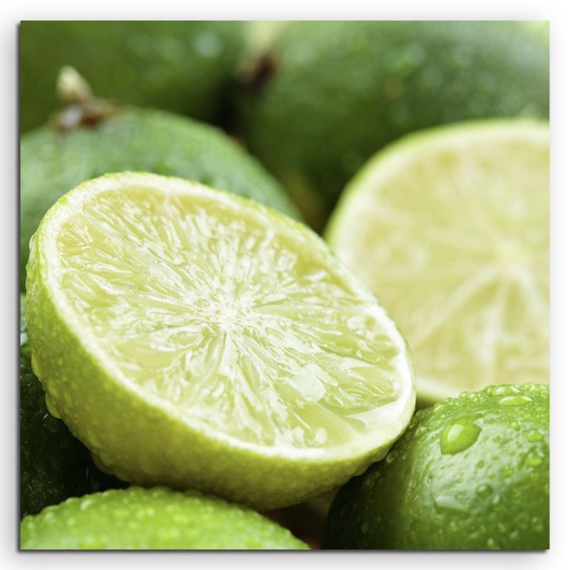 Food-Fotografie –  Frische aufgeschnittene Limetten auf Leinwand