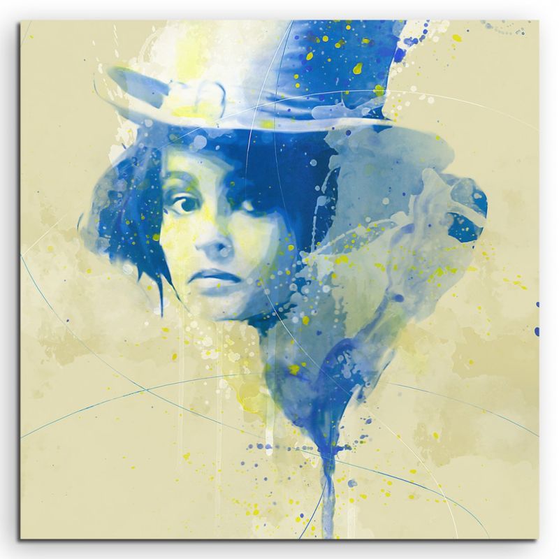 Helena Bonham II Aqua 60x60cm Wandbild Aquarell Art