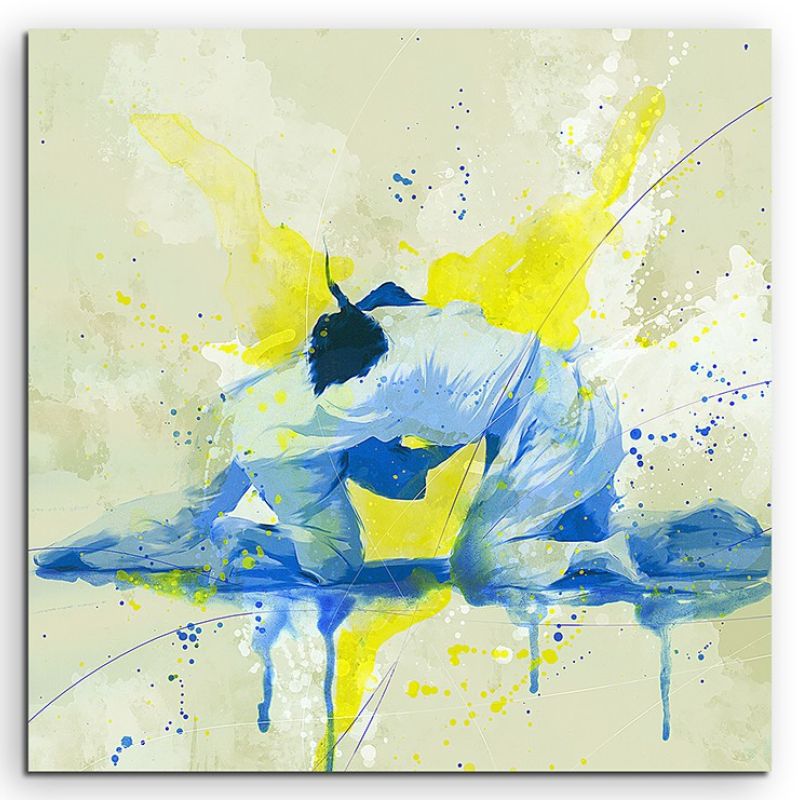 Judo 60x60cm SPORTBILDER Paul Sinus Art Splash Art Wandbild Aquarell Art