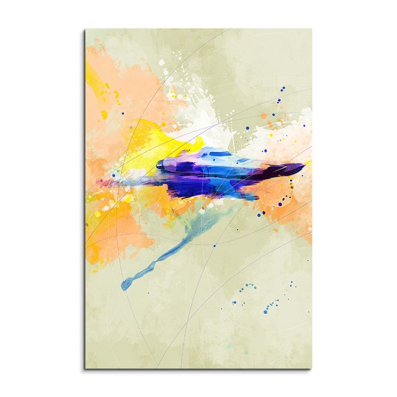 Speedboat 90x60cm Aquarell Art Leinwandbild