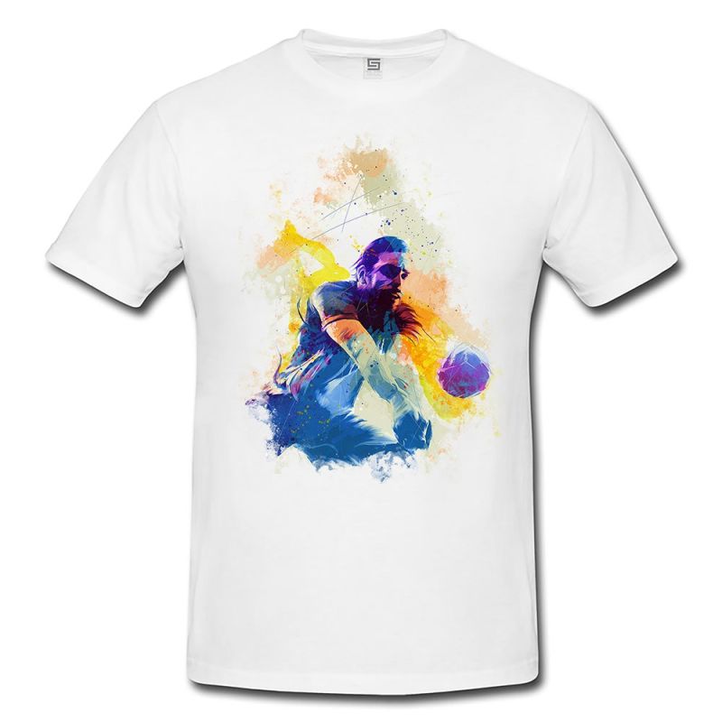 Volleyball II  Herren und Damen T-Shirt Sport Motiv aus Paul Sinus Aquarell