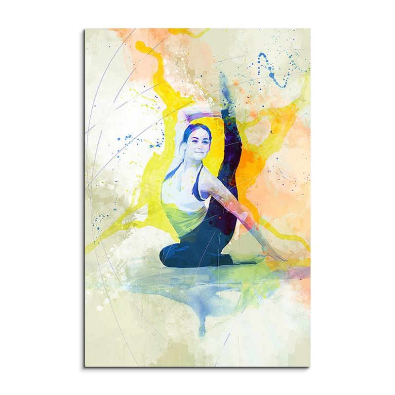 Yoga III 90x60cm Aquarell Art Leinwandbild