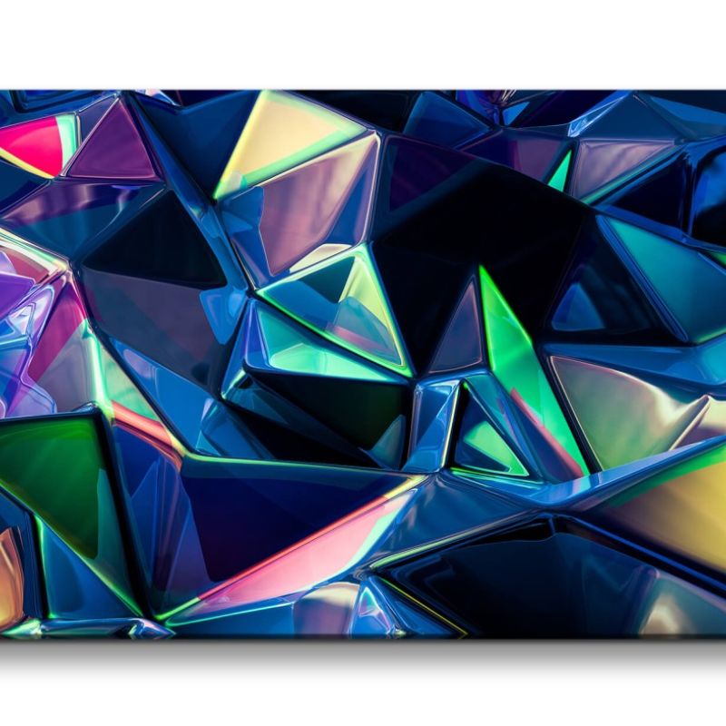 Leinwandbild 120x60cm 3d Art Pyramiden Metallic Dekorativ Modern Kunstvoll