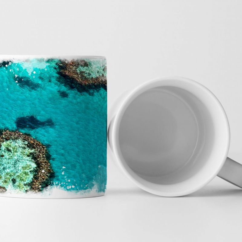 Tasse Geschenk Landschaftsfotografie – Herzförmiges Korallenriff Great Barrier Reef Australien