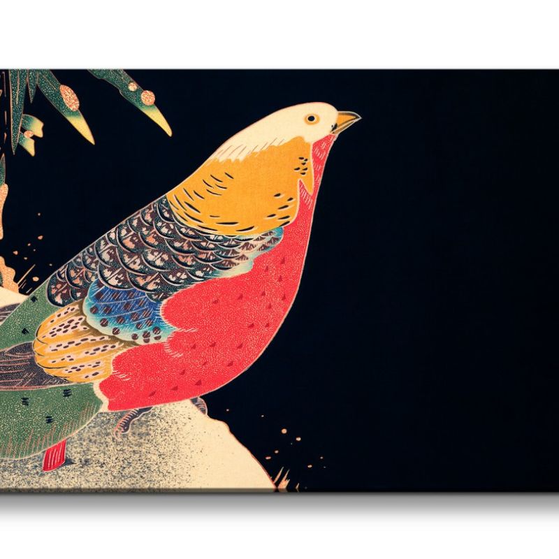 Remaster 120x60cm Ito Jakuchu traditionelle japanische Kunst Golden Pheasant in the Snow