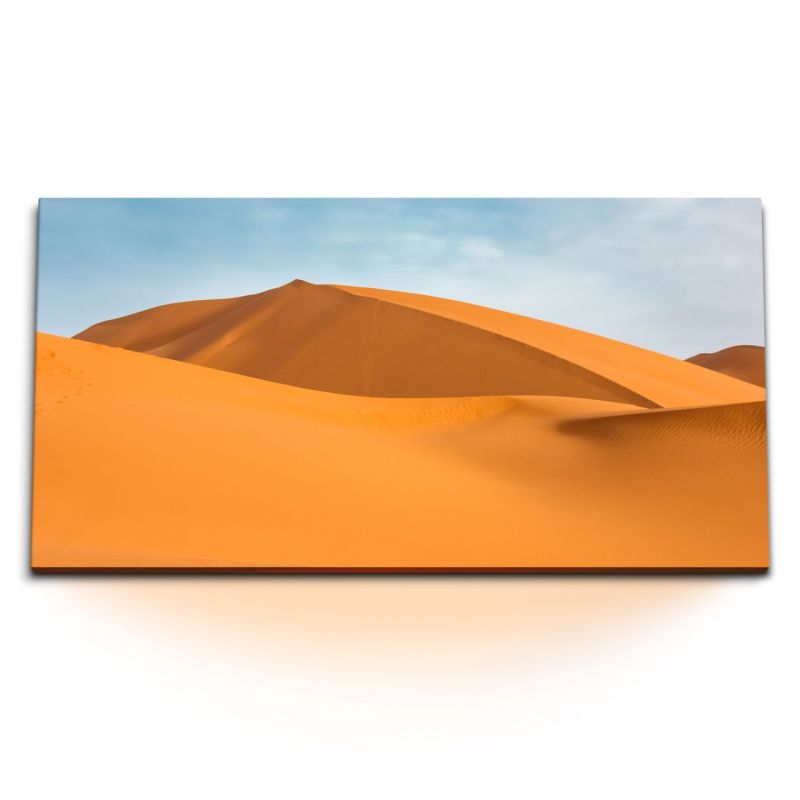 Kunstdruck Bilder 120x60cm Wüste Sand Sanddünen Sahara blauer Himmel