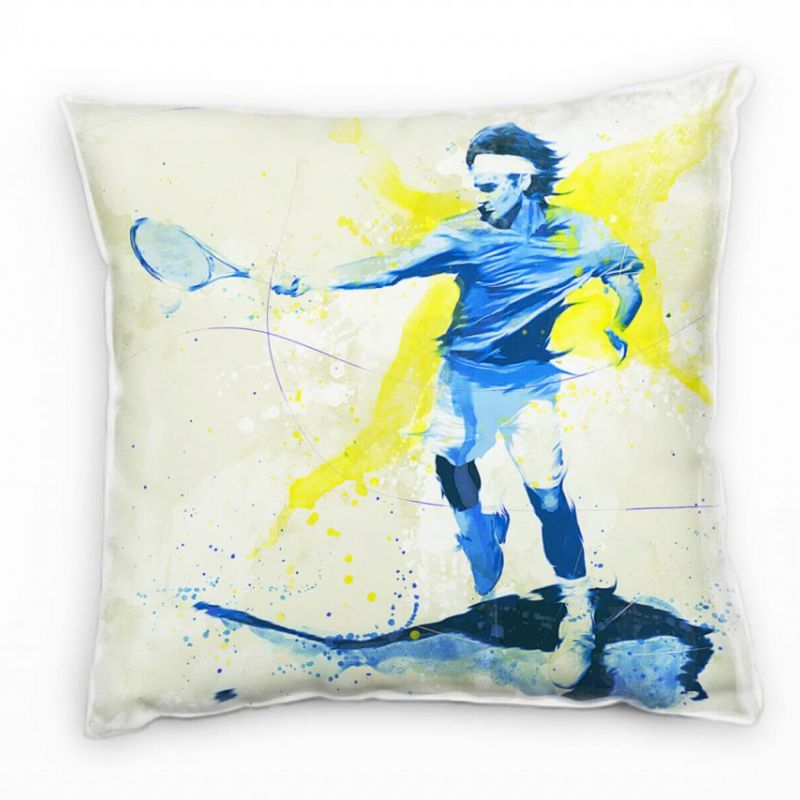 Tennis IV Deko Kissen Bezug 40x40cm für Couch Sofa Lounge Zierkissen