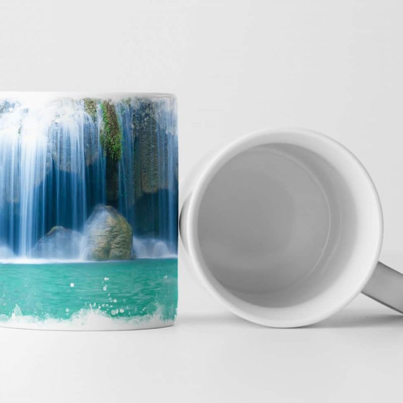 Tasse Geschenk Landschaftsfotografie – Großer Wasserfall Erawan Kanjanaburi Thailand