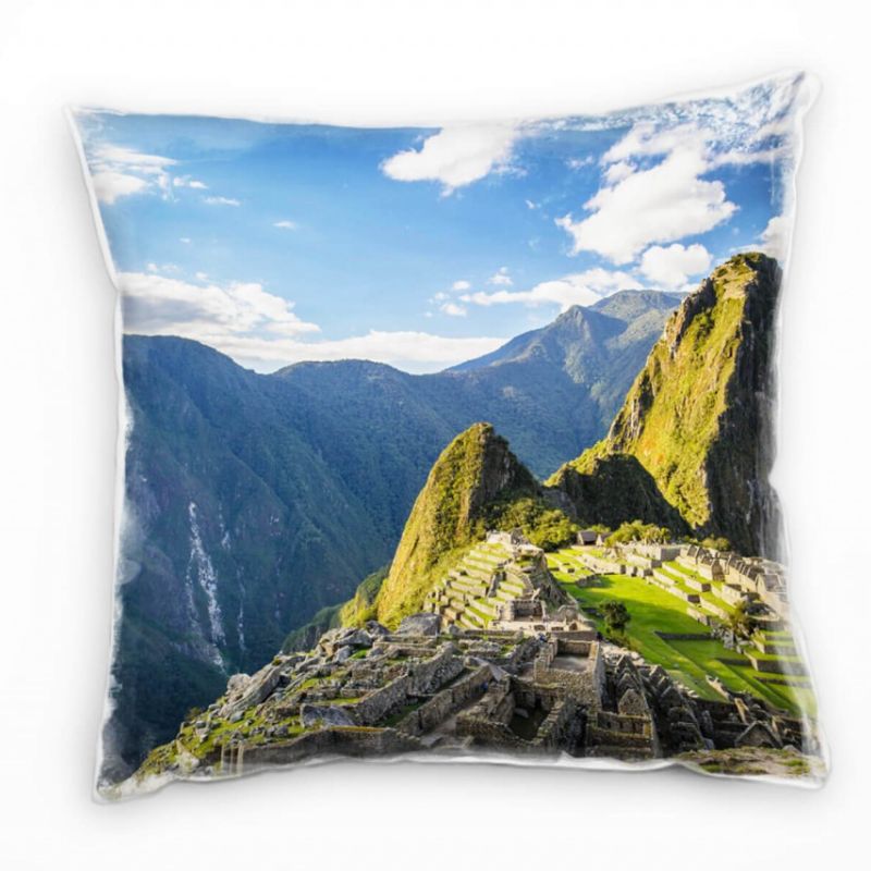 Landschaft, Berg, Bäume, grün, Süd Amerika Deko Kissen 40x40cm für Couch Sofa Lounge Zierkissen