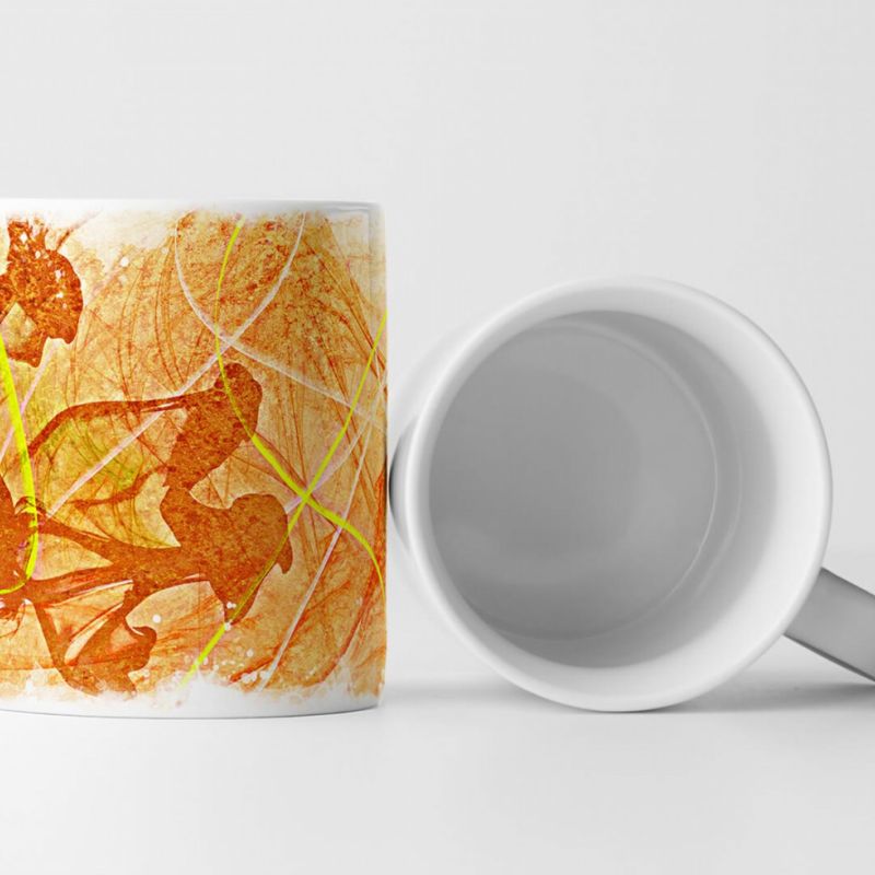 Tasse Geschenk orangefarbenes rauch-ähnliches Muster