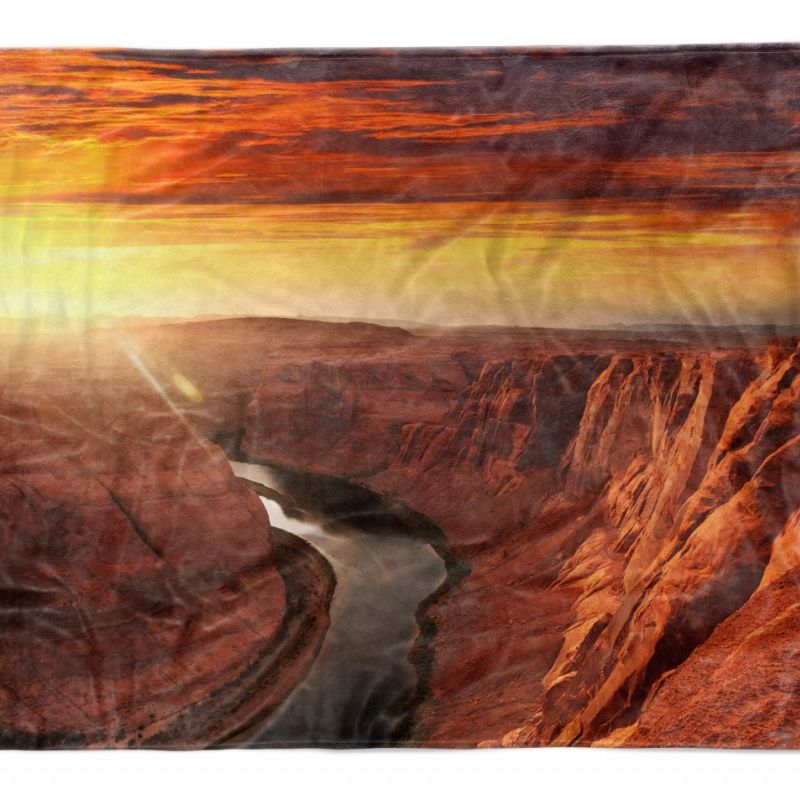 Handtuch Strandhandtuch Saunatuch Kuscheldecke mit Fotomotiv Arizona Fluss Berge